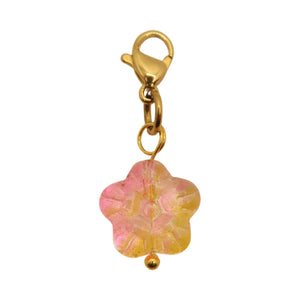 Charm Crystal flower pink & jaune