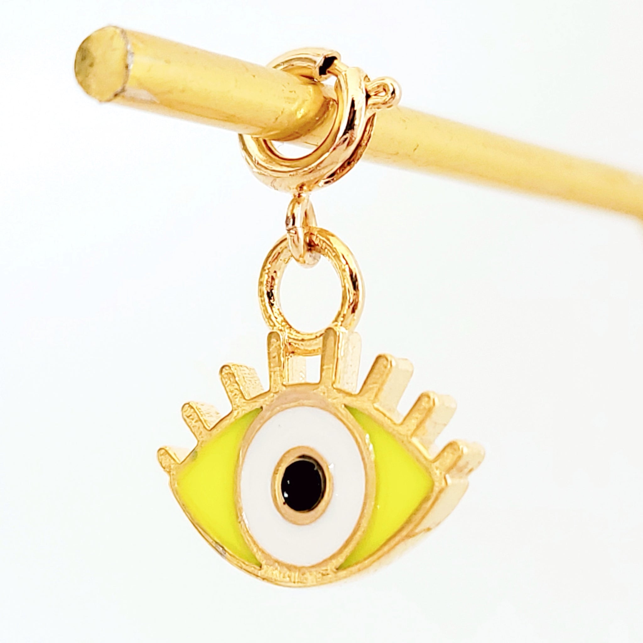 Neon Yellow Eye Charm