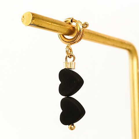 Charm Double Black Hearts