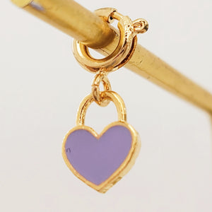Lilac Lock Heart Charm
