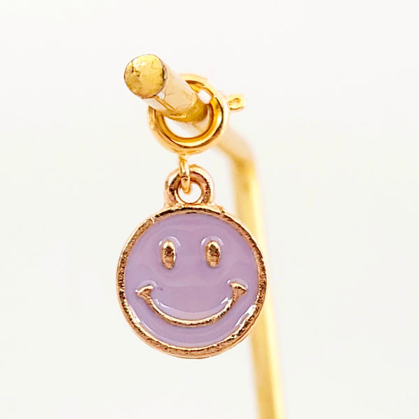 Charm Lilac Gold Smiley