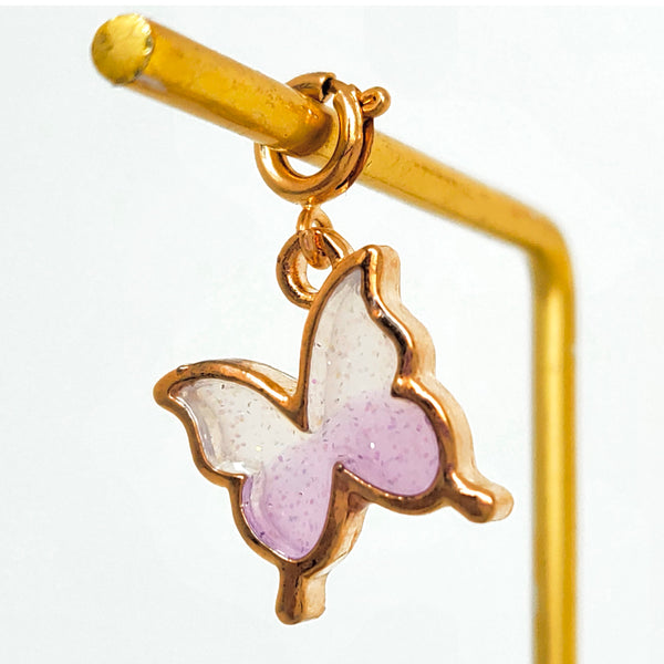 Glitter Lilac Butterfly Charm