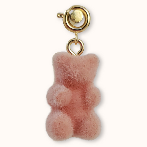 Pink Velvet Bear Charm