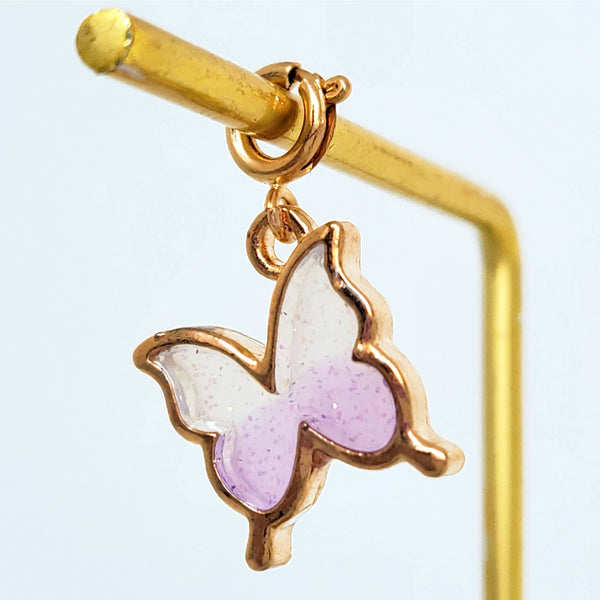 Glitter Lilac Butterfly Charm