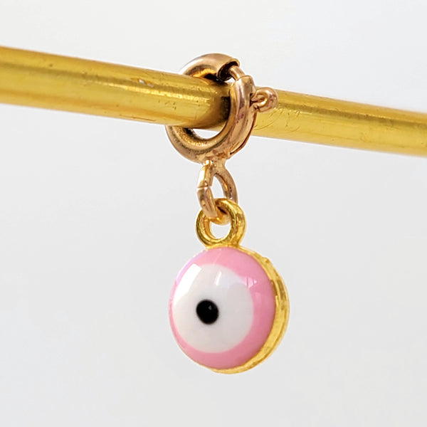 Small Pink Eyes Charm
