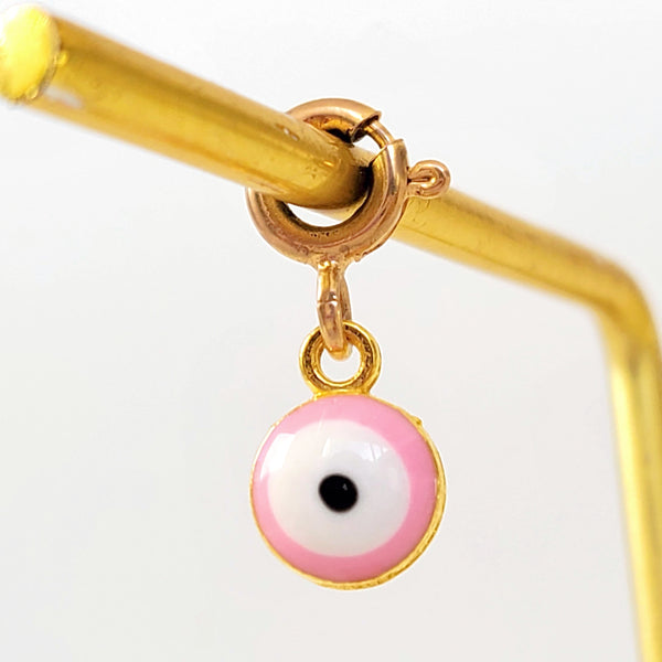 Small Pink Eyes Charm